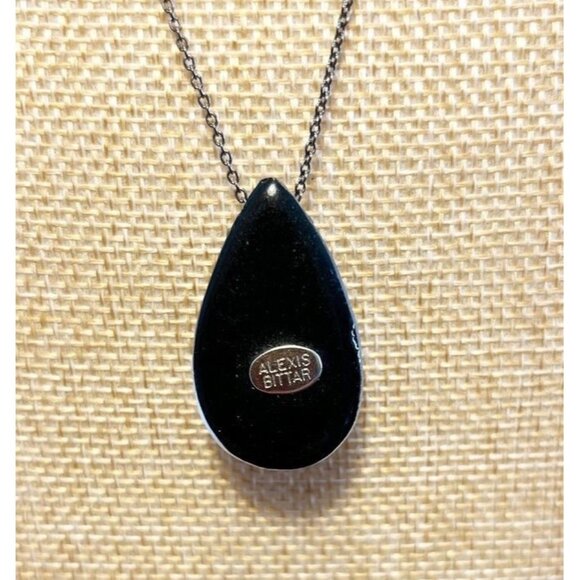 Alexis Bittar Encrusted Lucite Teardrop Pendant Necklace in Black - Picture 5 of 6